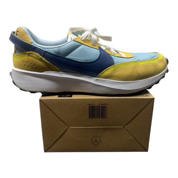 Nike Waffle Debut Unisex Shoes 10 Boarder Blue Mystic Navy Yellow White Active - Picture 6 of 12
